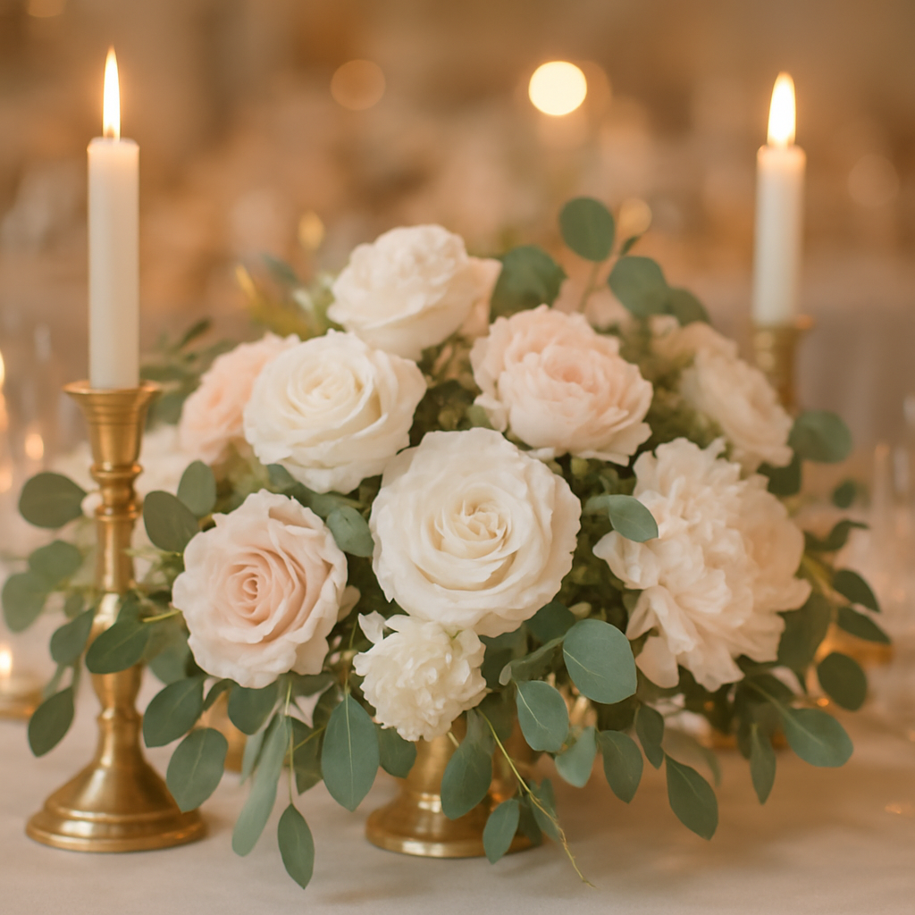 Elegant floral decor at a luxury wedding reception